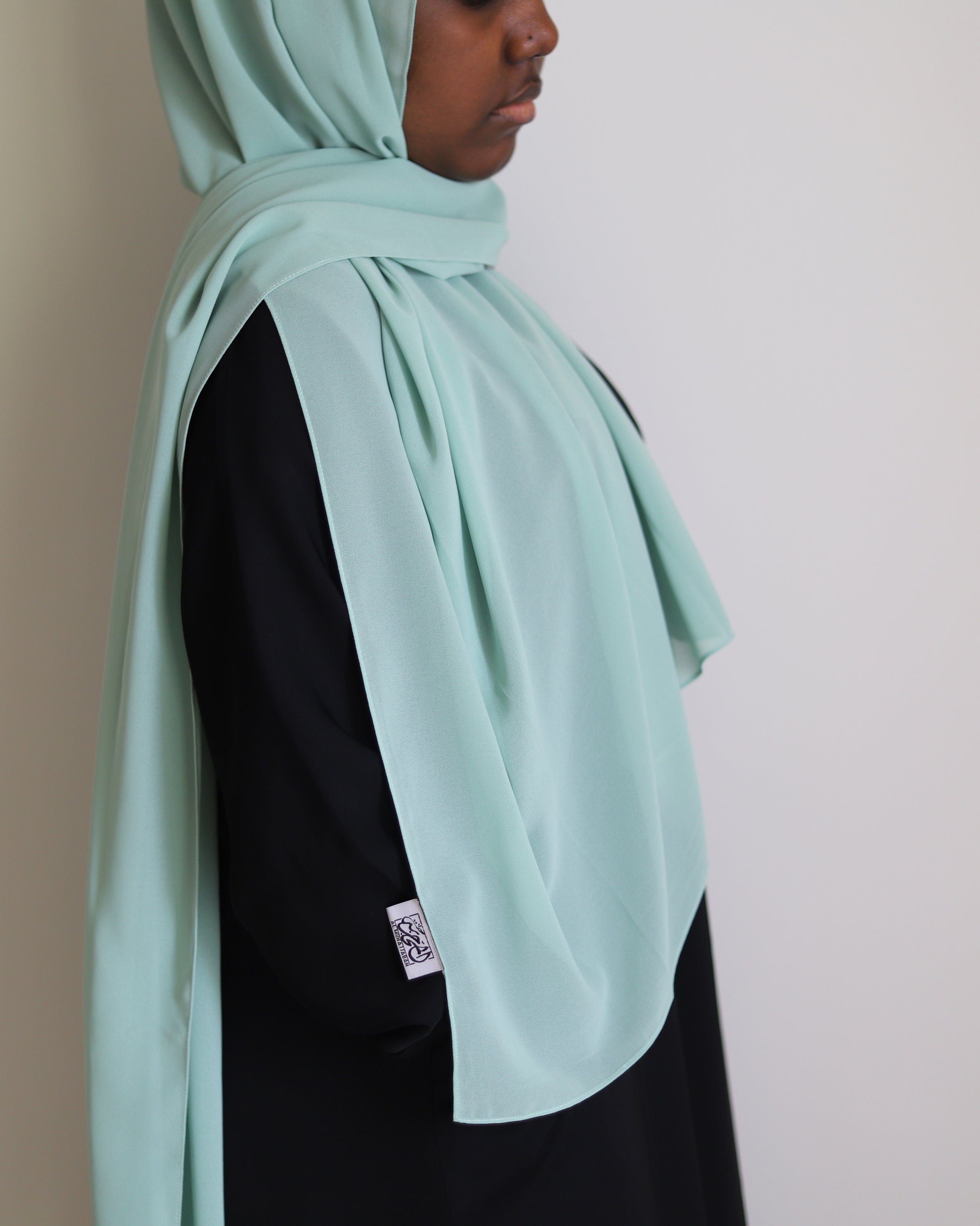 pastel green chiffon hijab