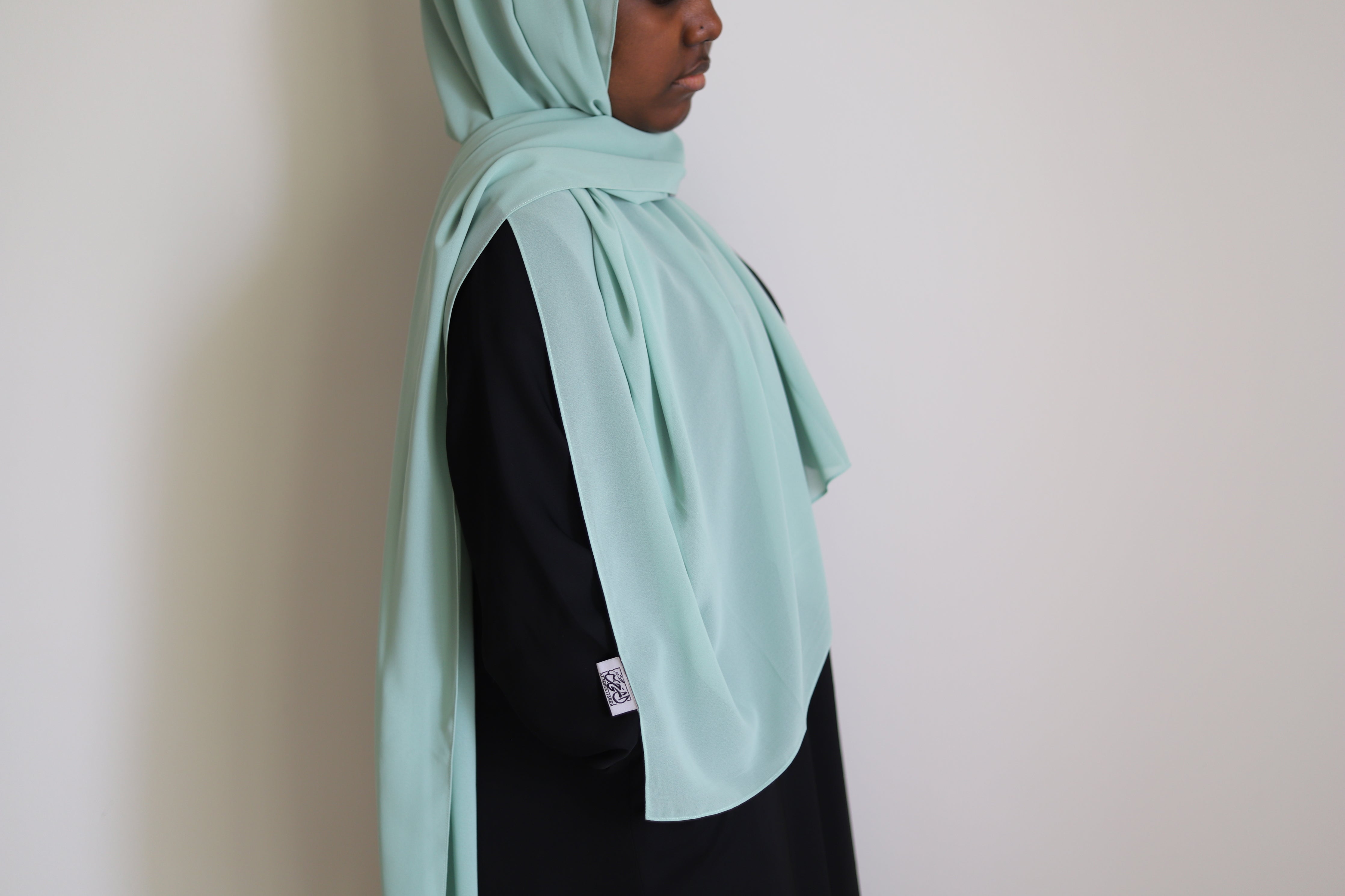 pastel green chiffon hijab