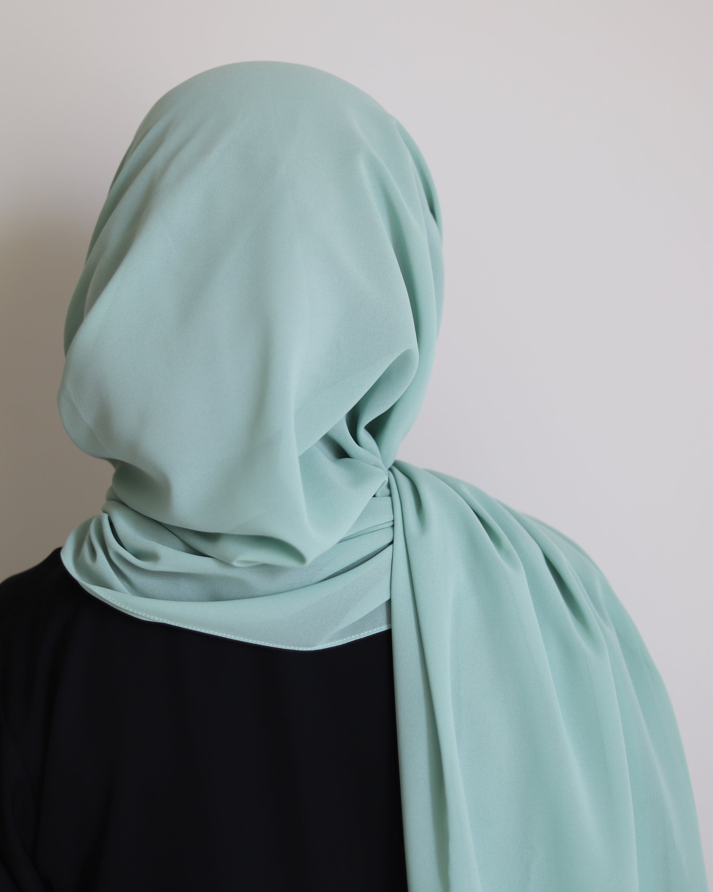 pastel green chiffon hijab