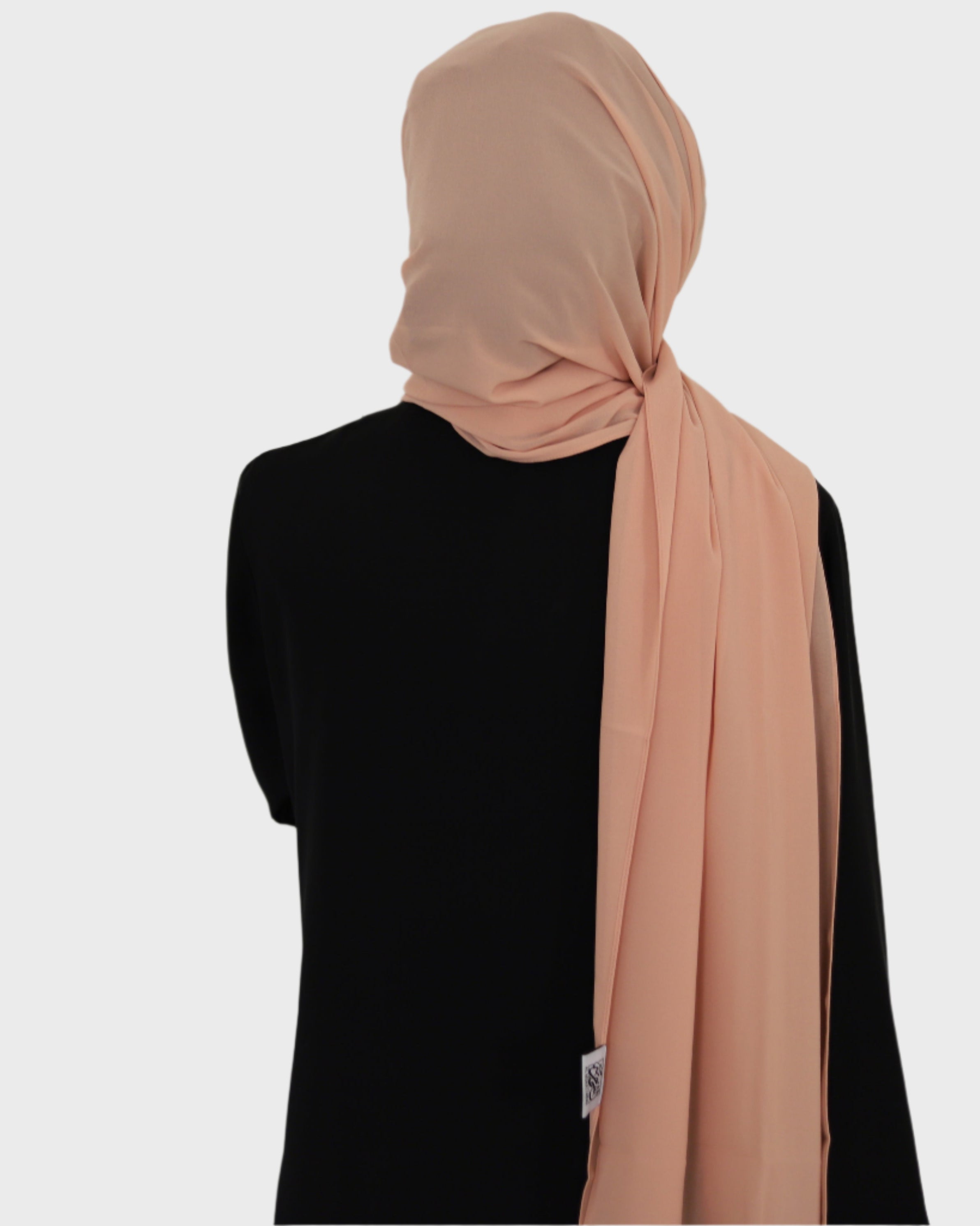 long chiffon hijab in the color blush