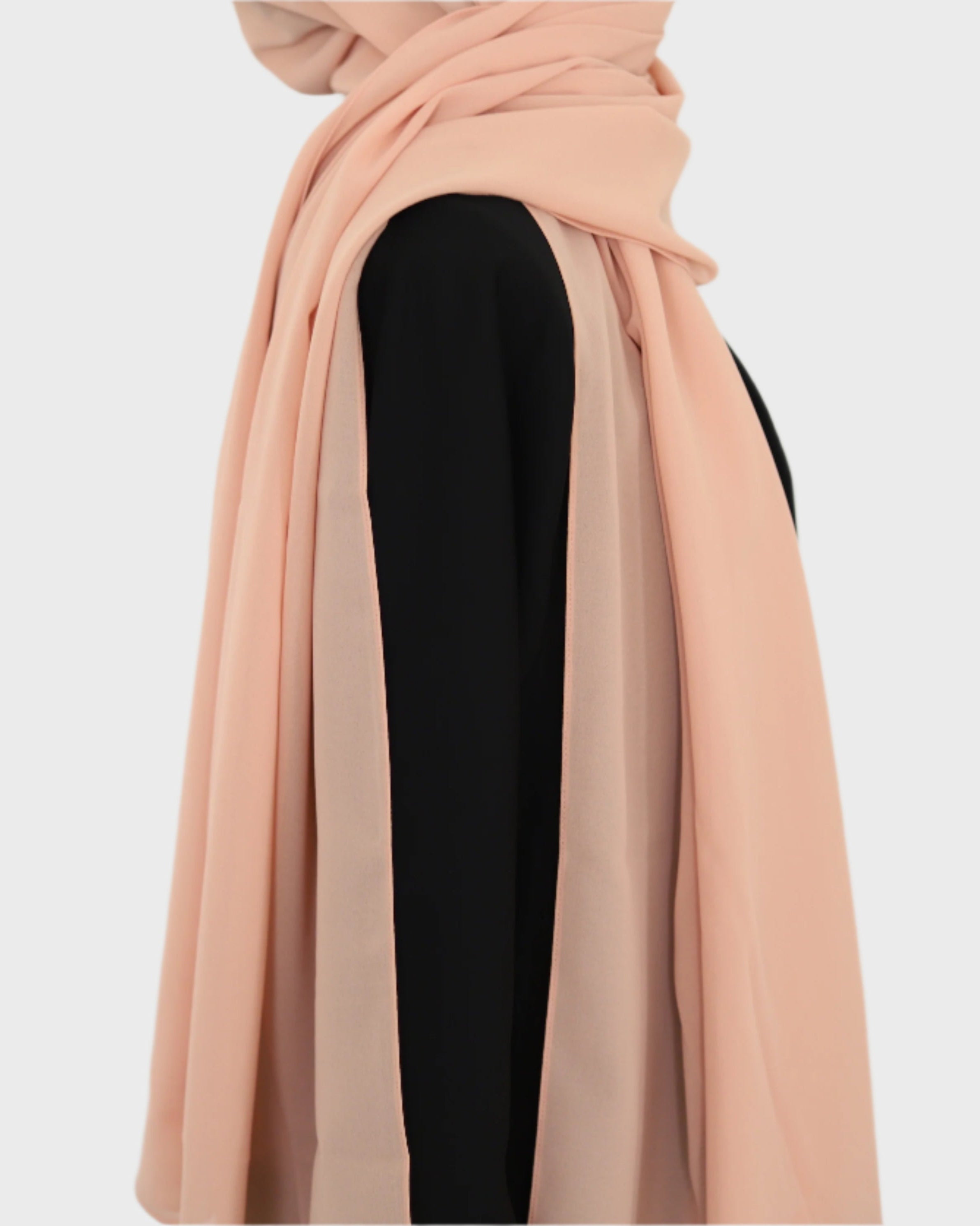 long chiffon hijab in the color blush