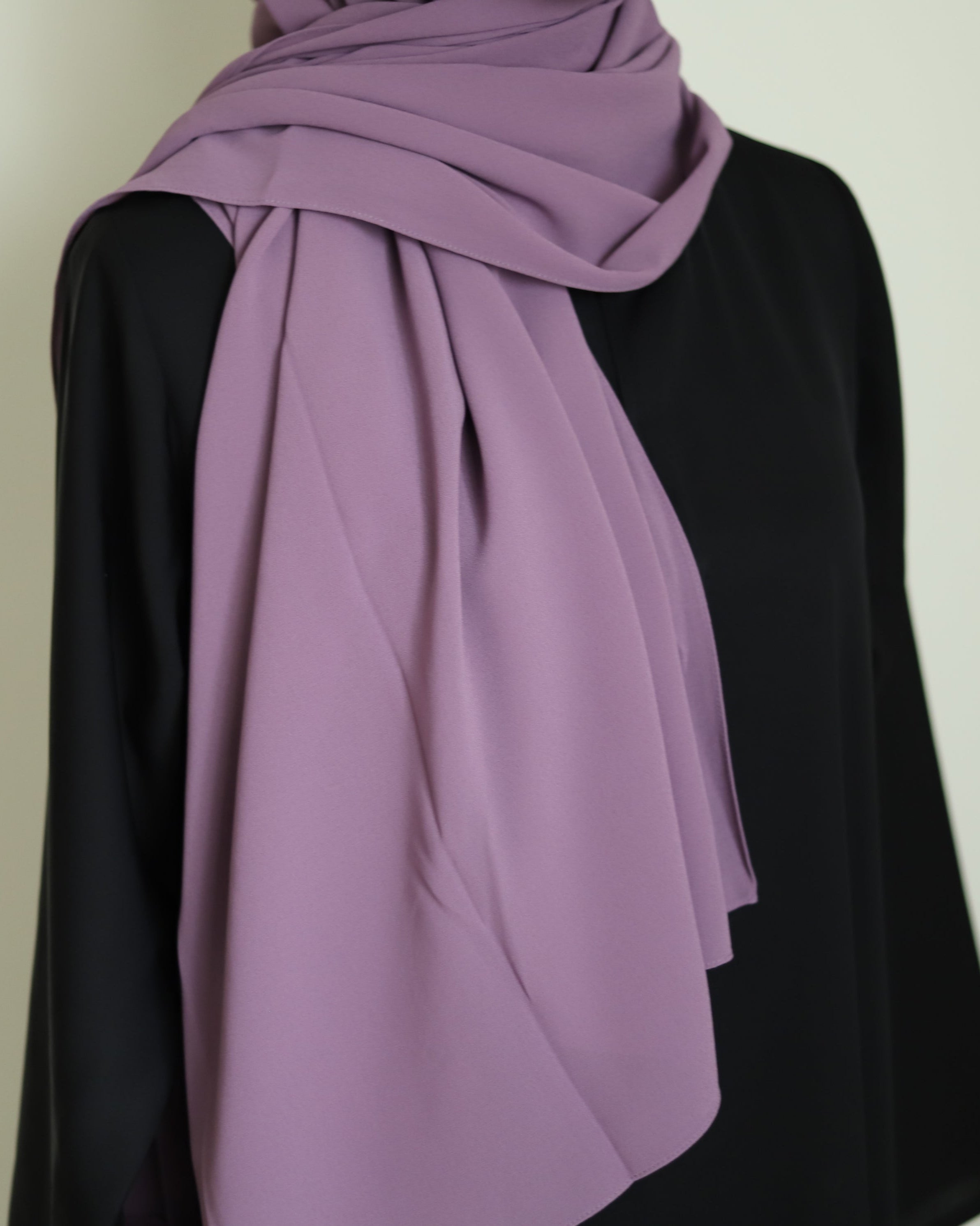 long chiffon hijab in the color purple