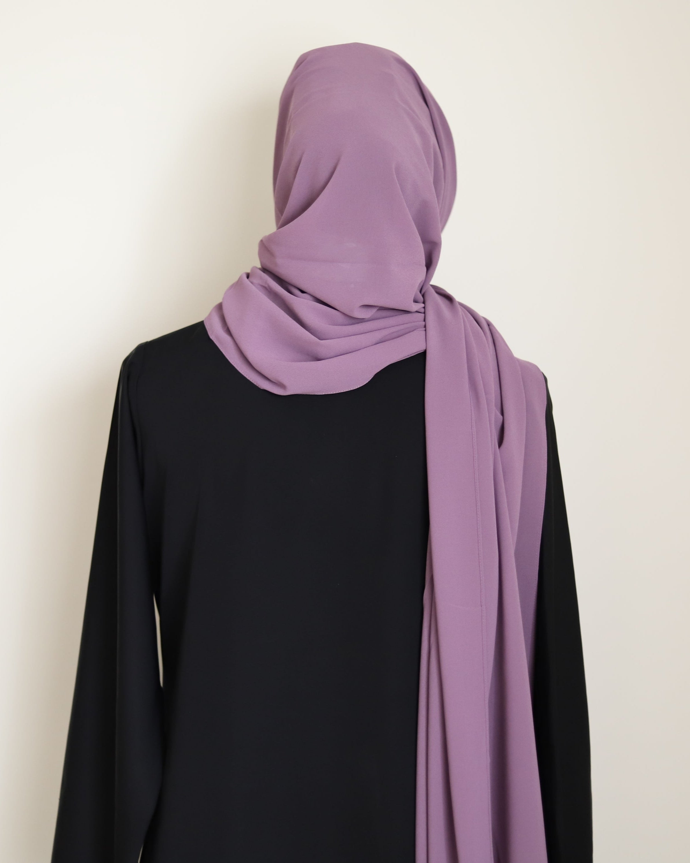 long chiffon hijab in the color purple
