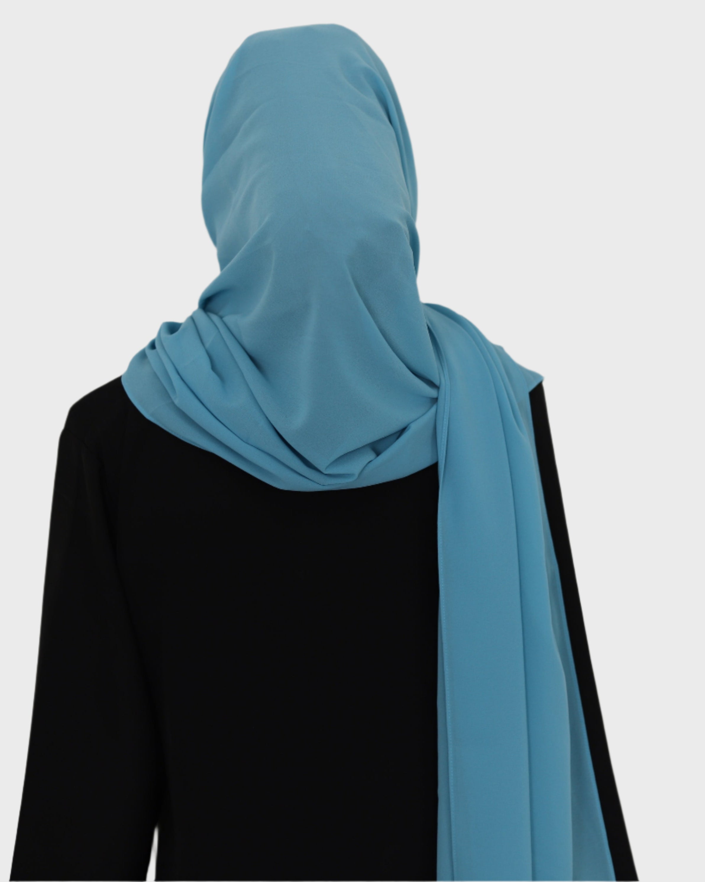 long chiffon hijab in the color turquoise