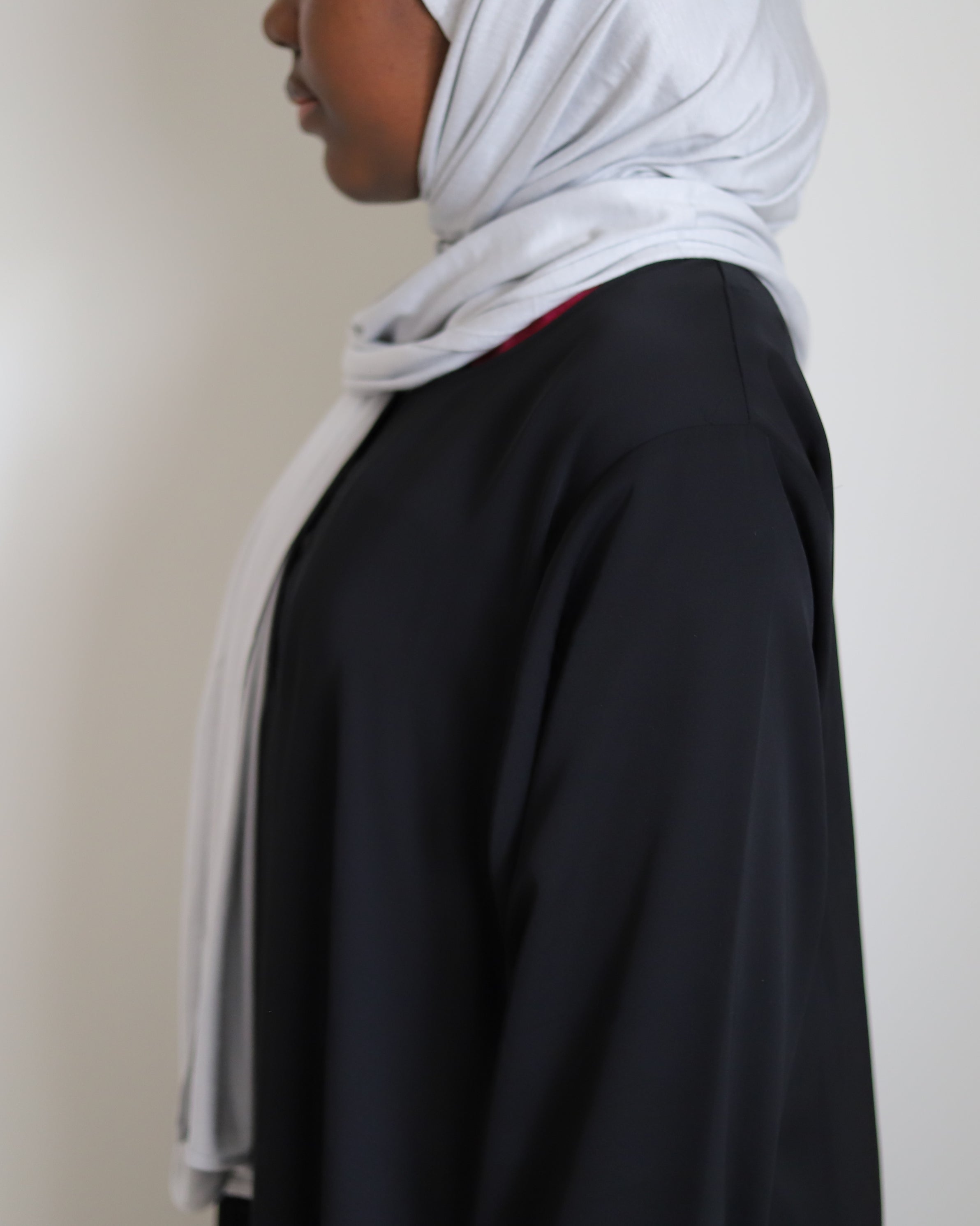 long cotton jersey hijab in light gray