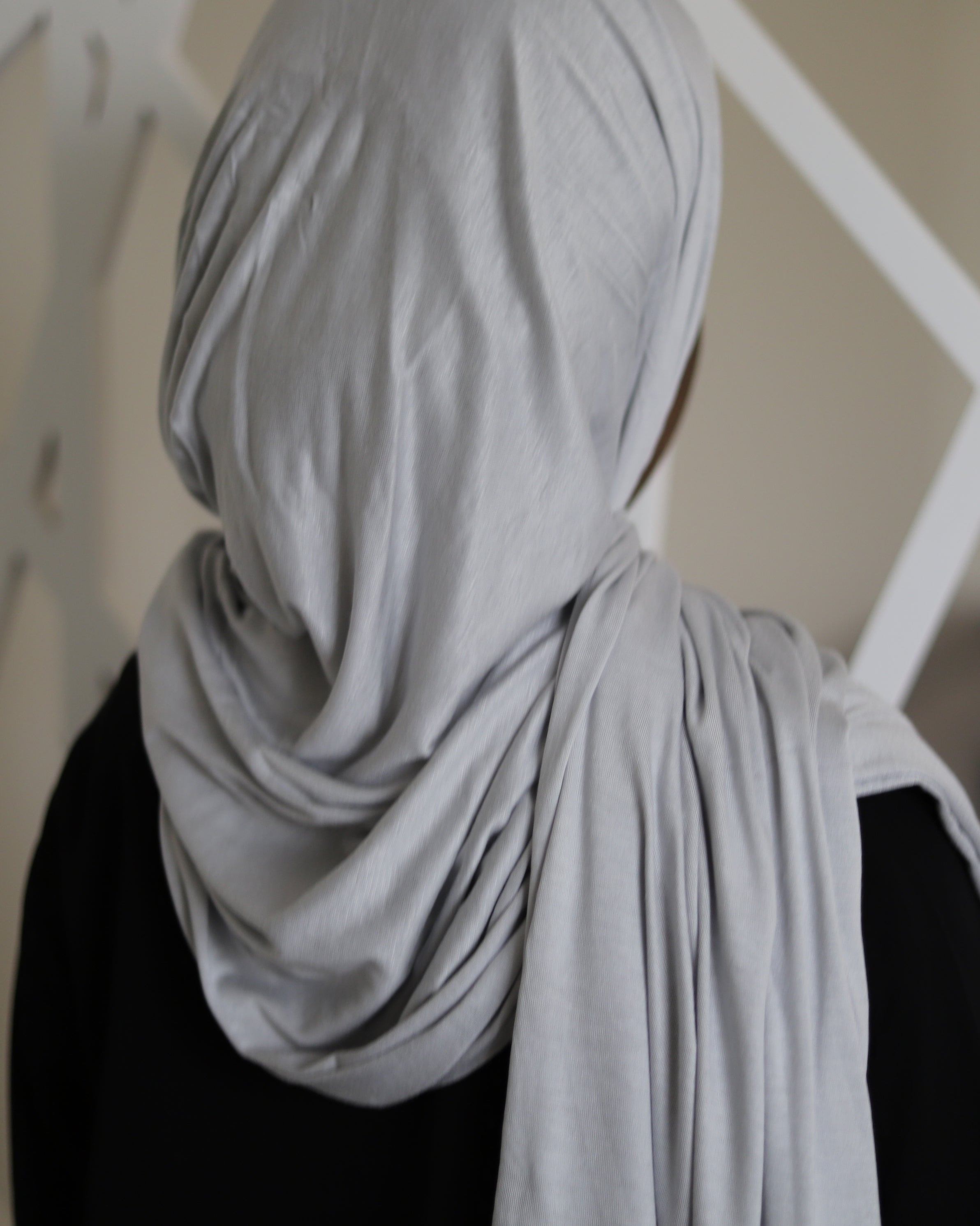 long cotton jersey hijab in light gray