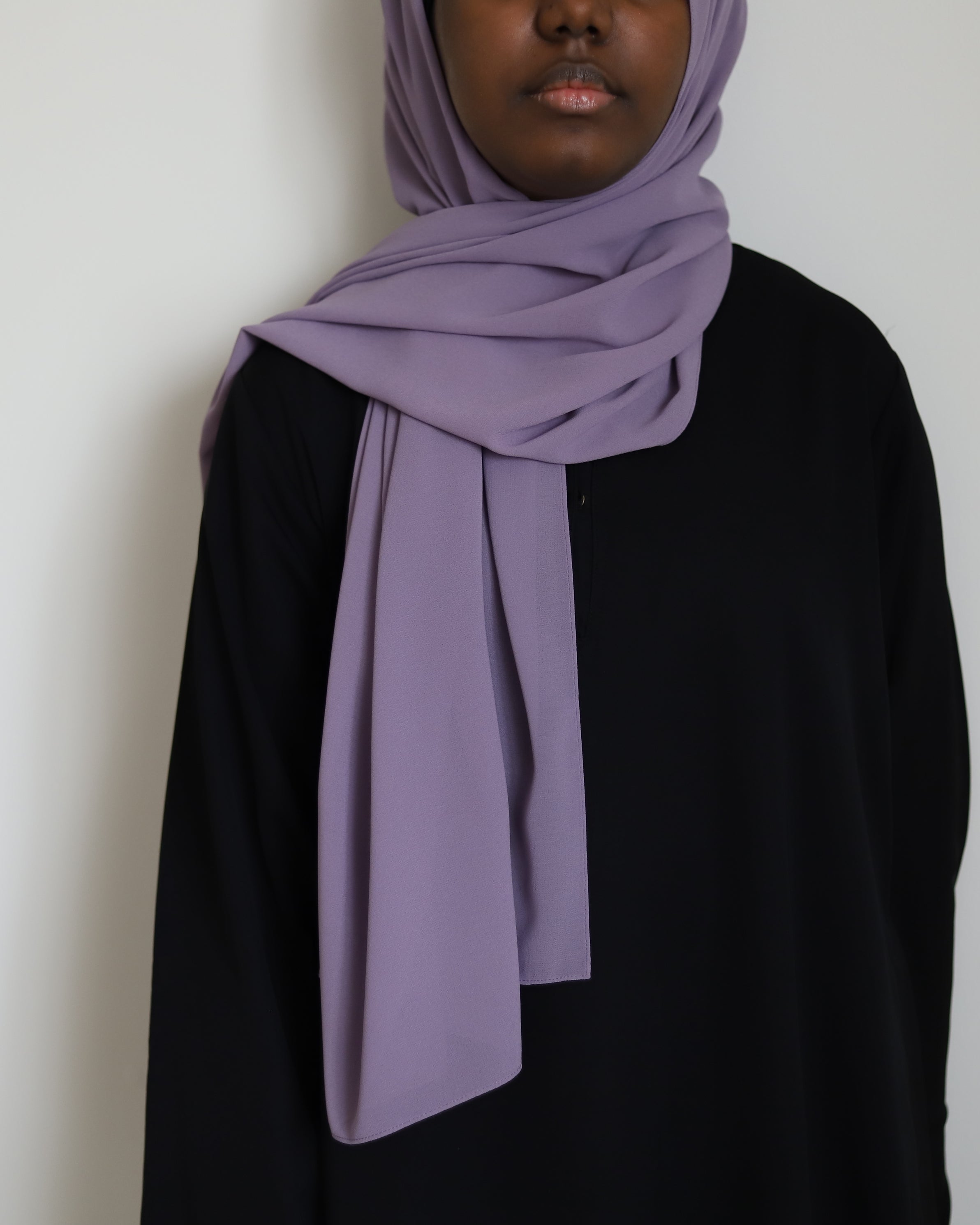muted lavender chiffon hijab