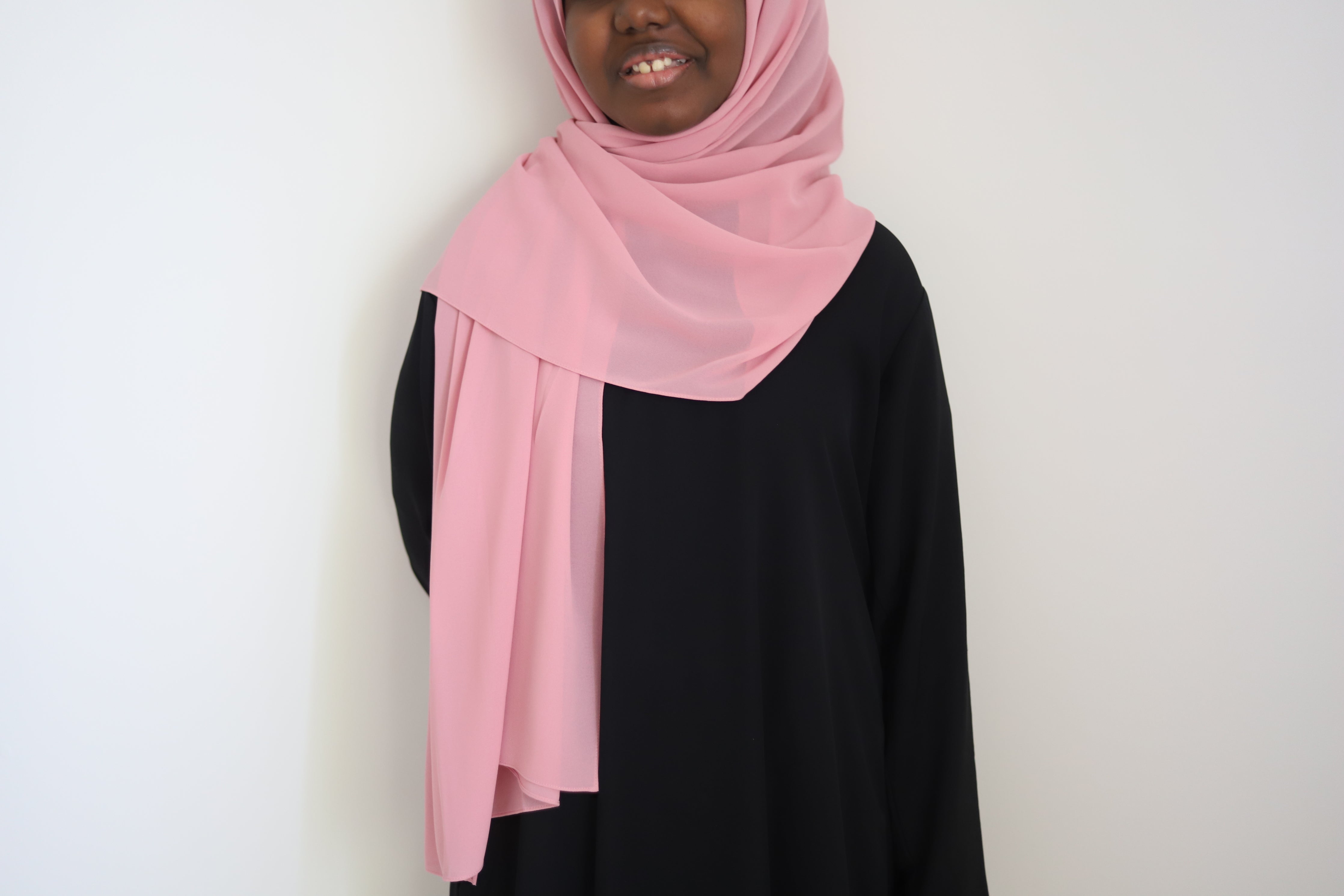 pink opal chiffon hijab