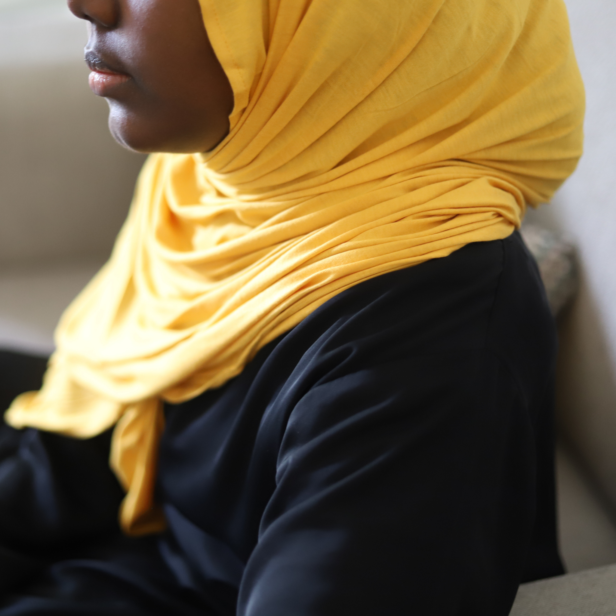 long cotton jersey hijab inn the color rust