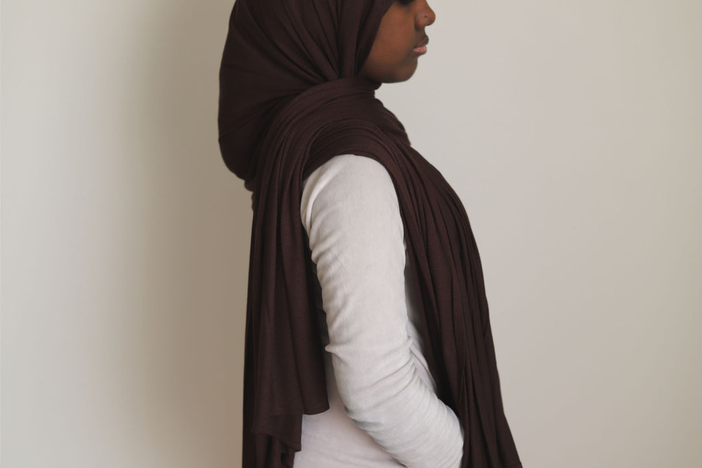dark brown jersey hijab