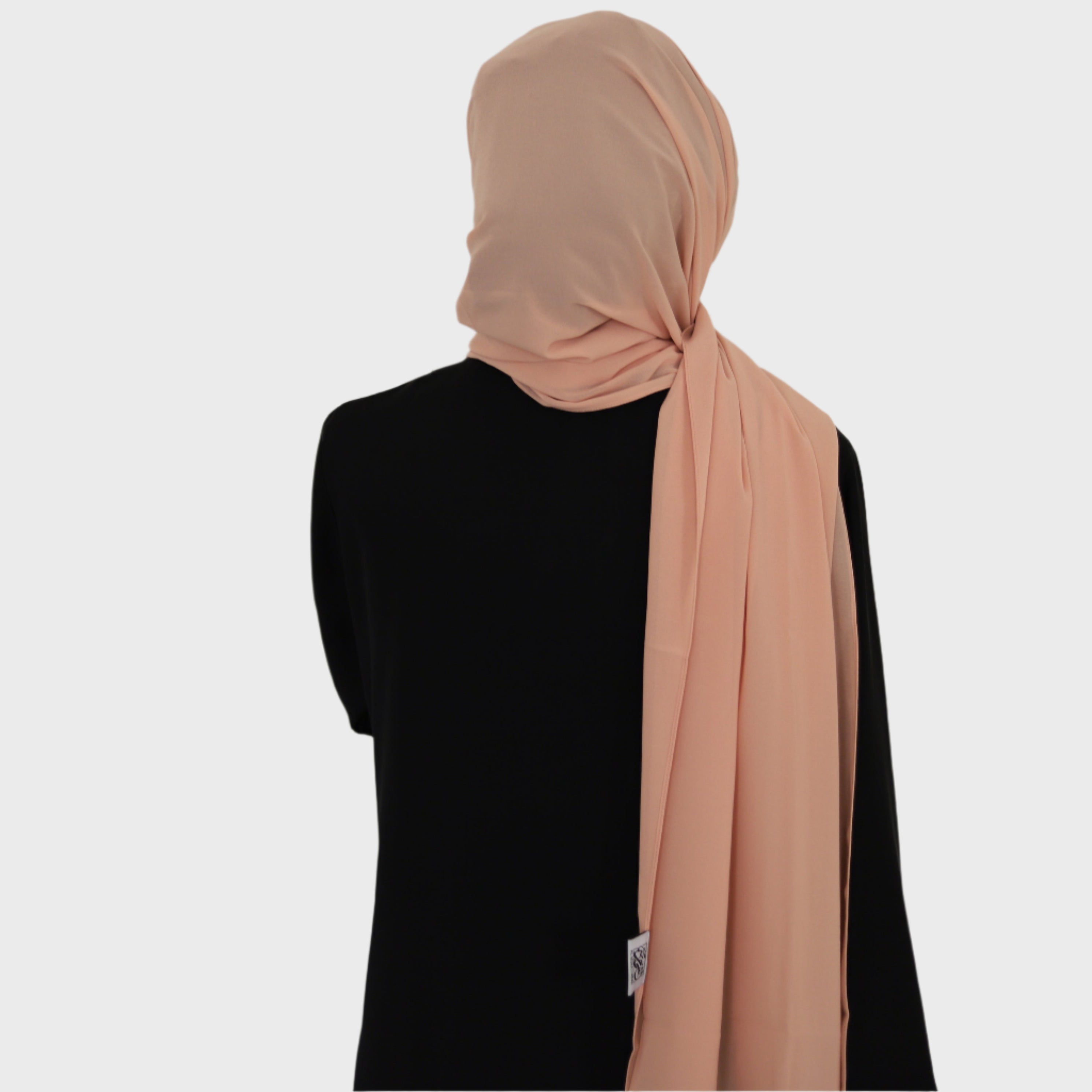 long chiffon hijab in the color blush