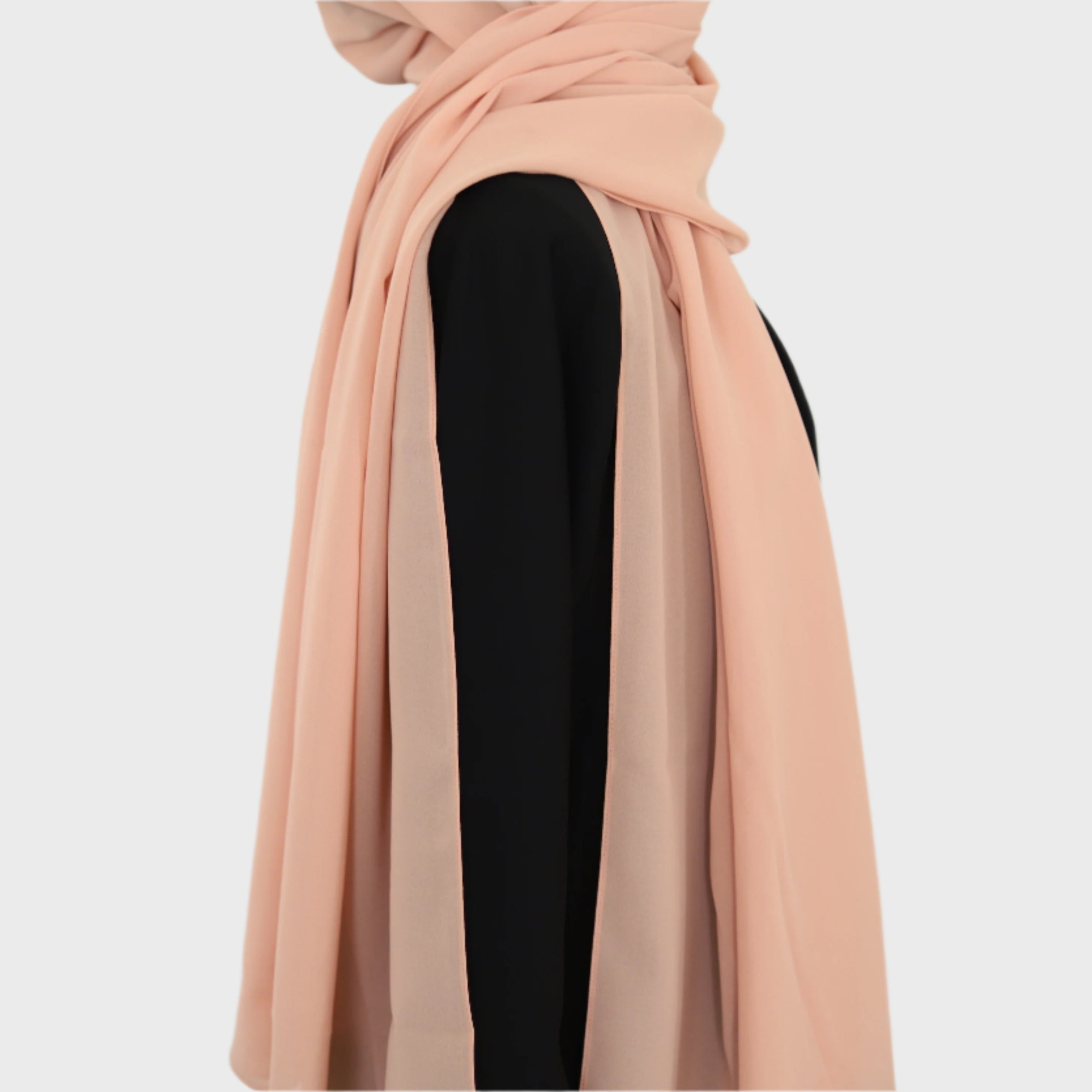 long chiffon hijab in the color blush