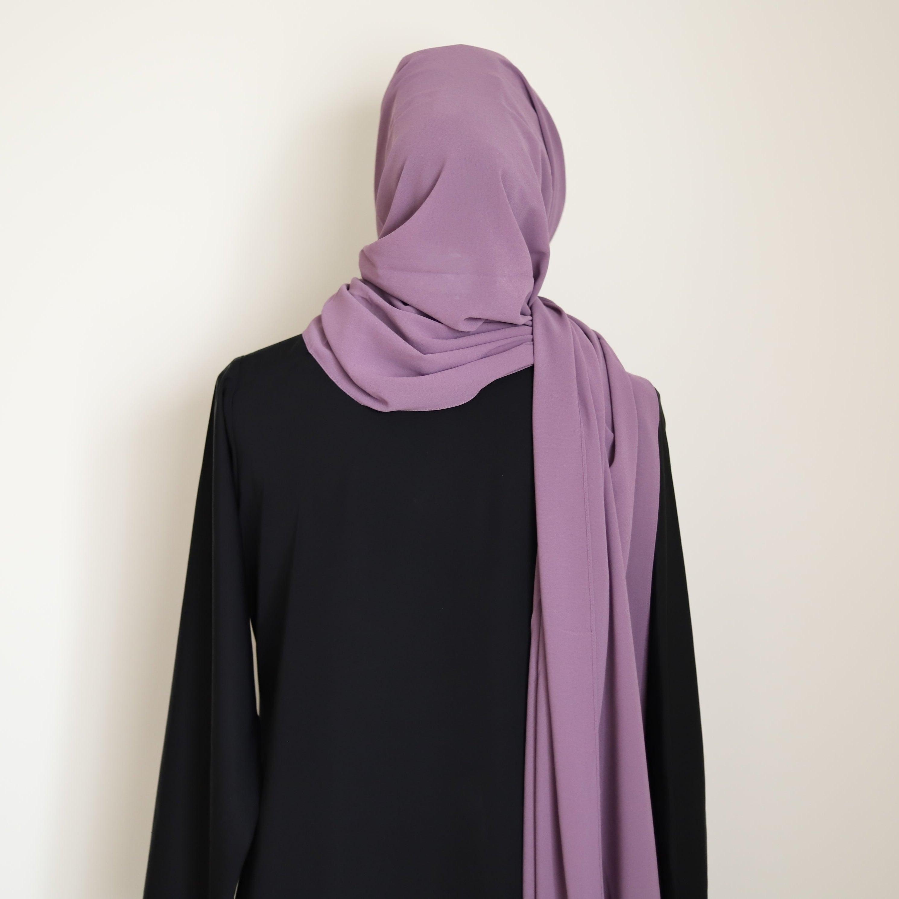 long chiffon hijab in the color purple