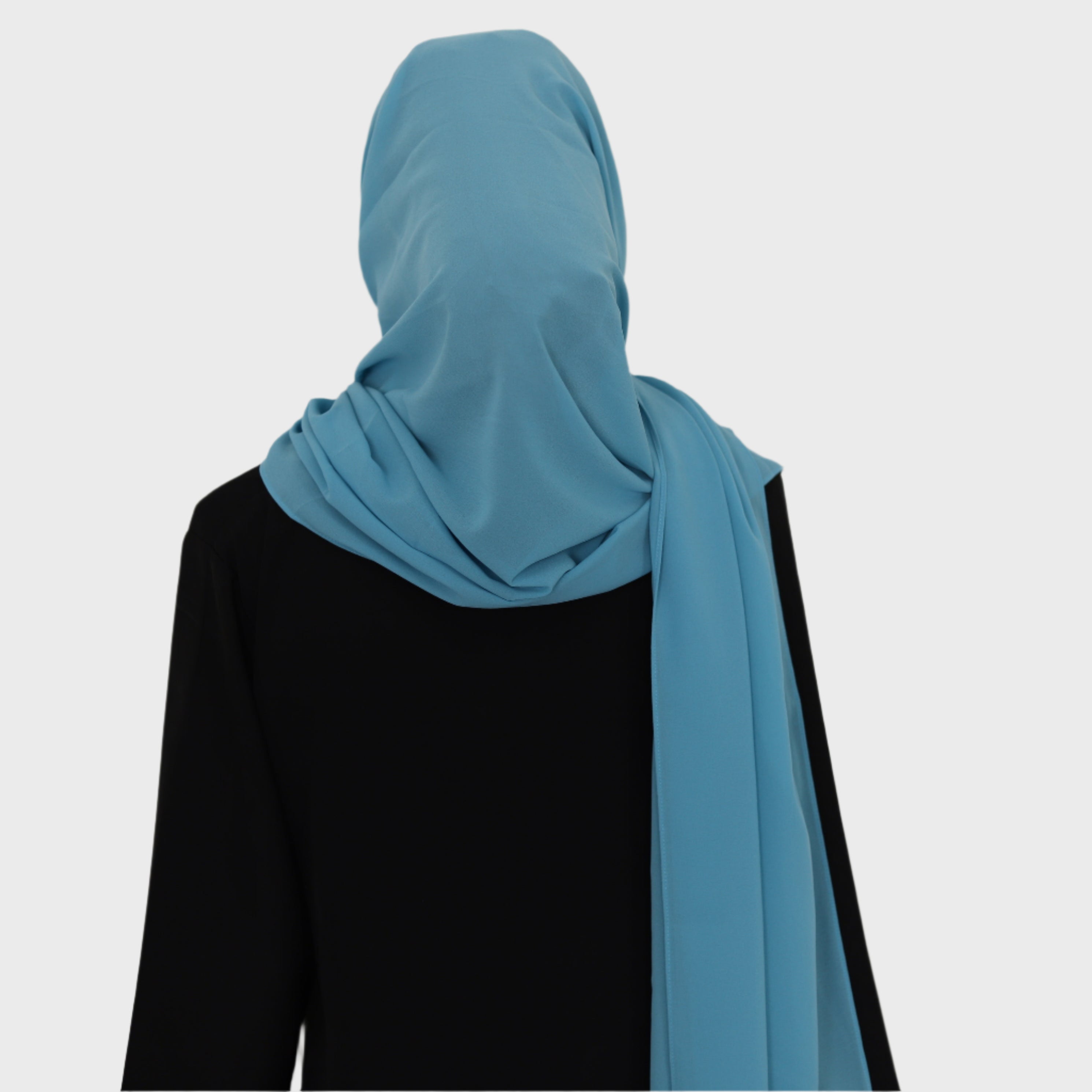 long chiffon hijab in the color turquoise