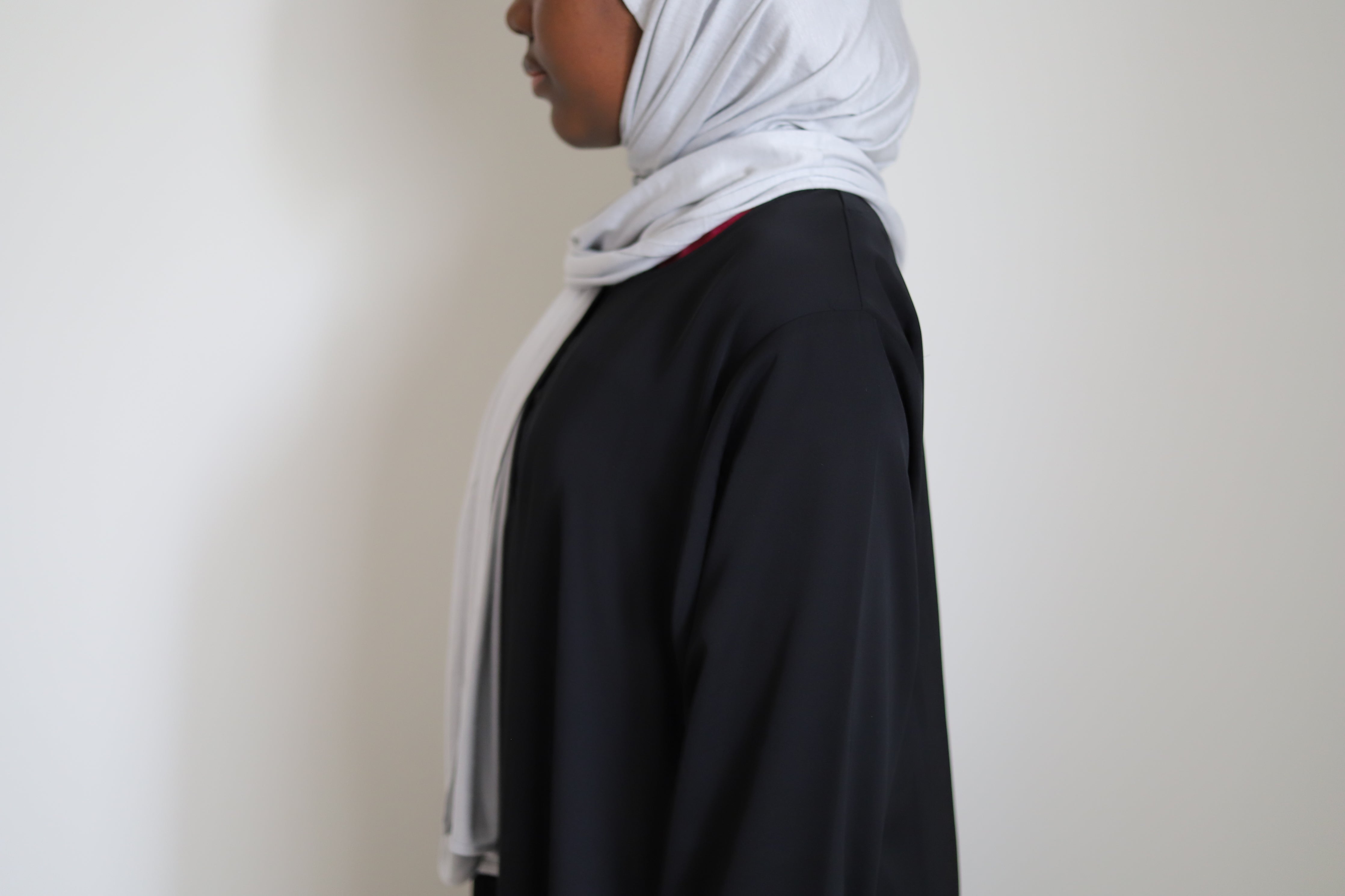 long cotton jersey hijab in light gray
