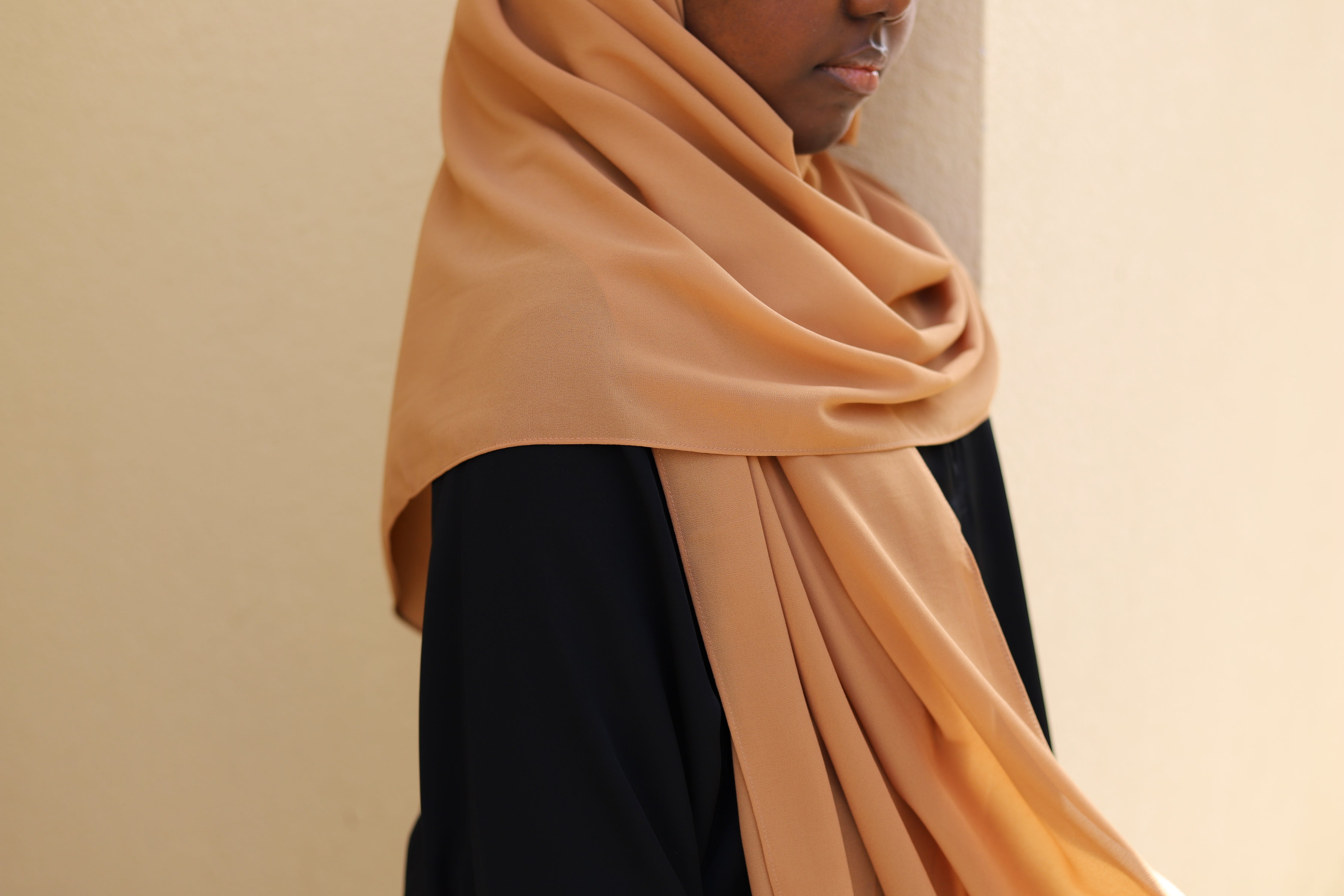 long chiffon hijab in the color Caramel