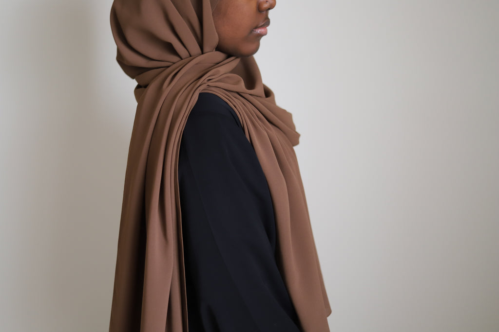chocolate chiffon hijab