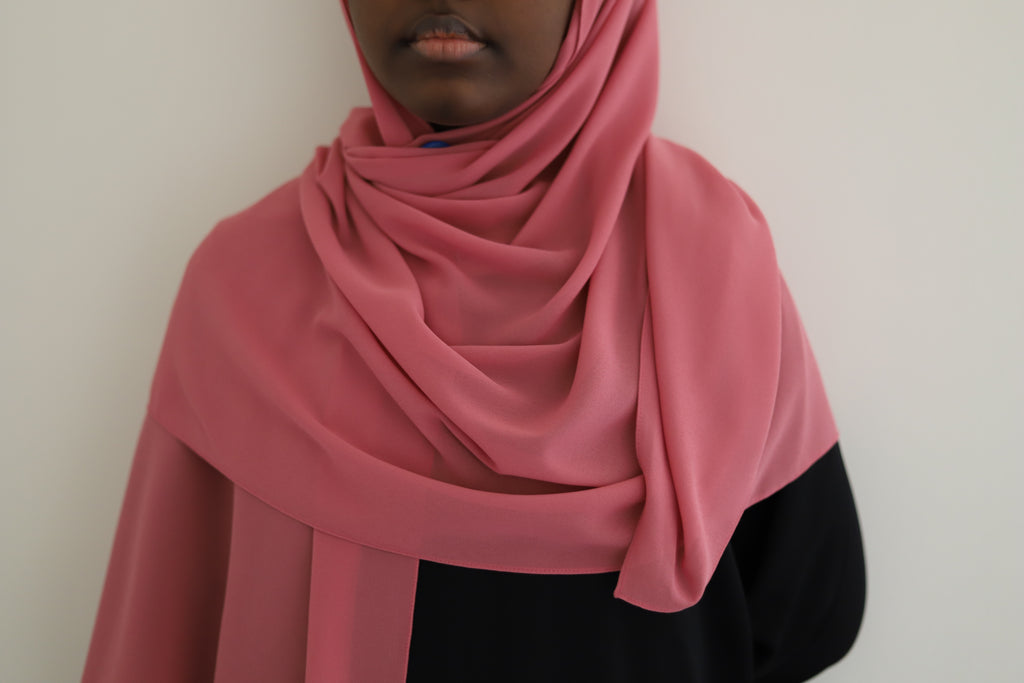 rose chiffon hijab