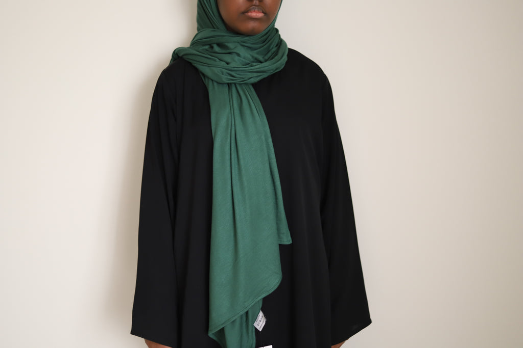 premium emerald green jersey hijab
