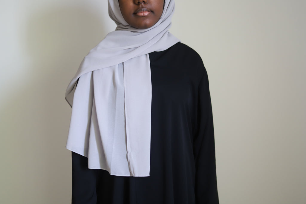 gray chiffon hijab