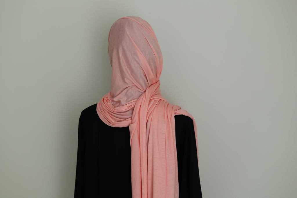 premium peach jersey hijab