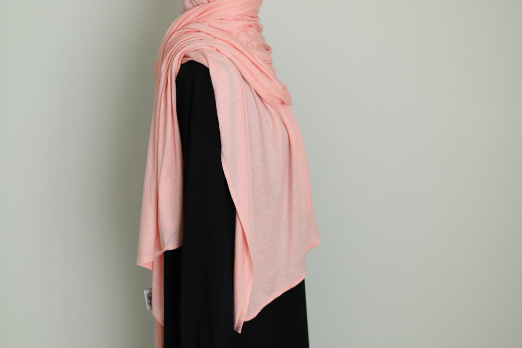 premium peach jersey hijab