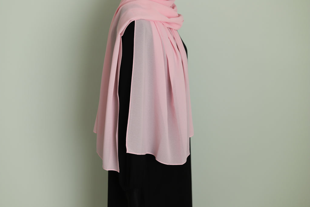 pink chiffon hijab