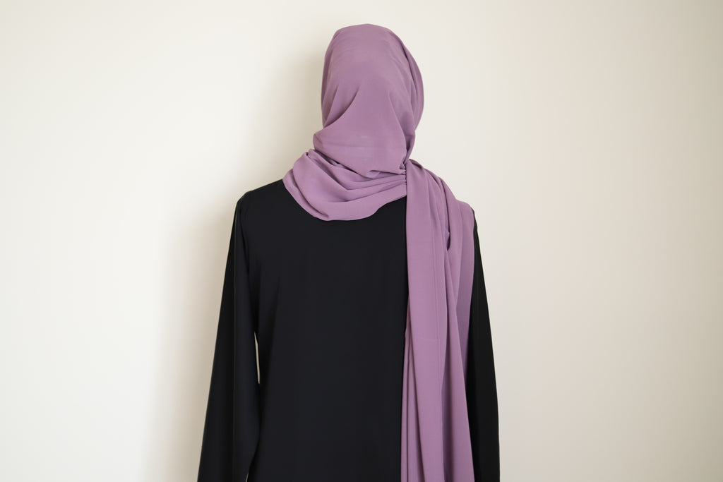 purple chiffon hijab