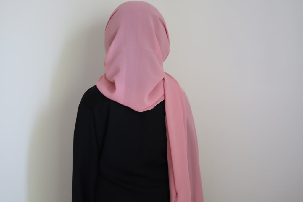 pink opal chiffon hijab