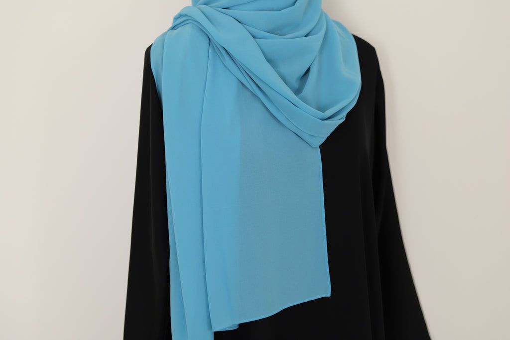 turquoise chiffon hijab